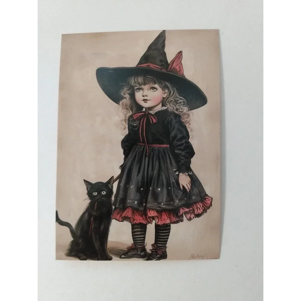 11 Halloween Postcard Lot Retro Witch Pumpkin Bat Skeleton Cat Reproduction NEW